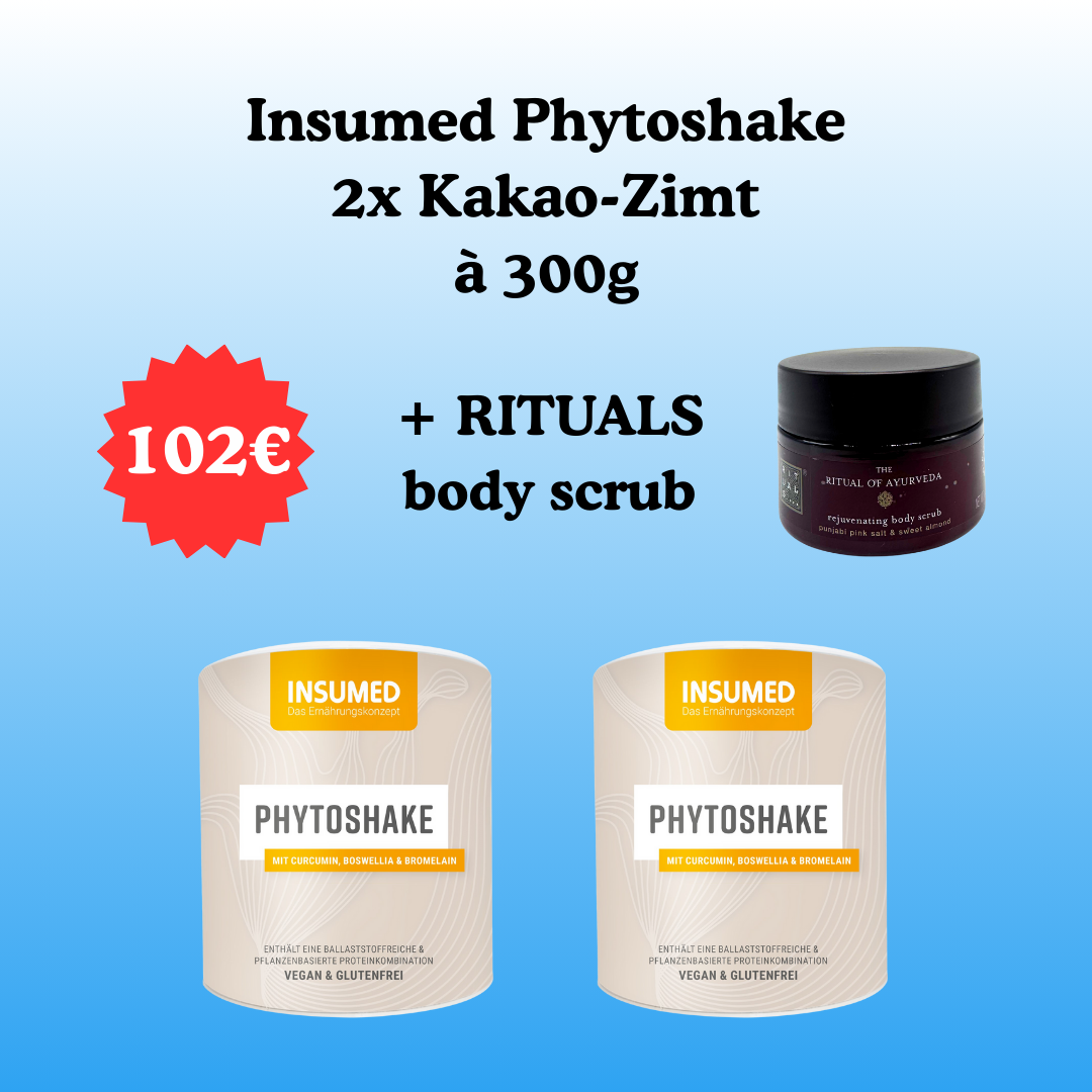 INSUMED Phytoshake 2x Kakao-Zimt à 300g + RITUALS body scrub