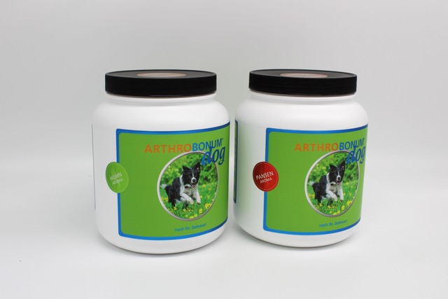 2 Dosen Arthrobonum Dog 1x Pansen und 1x Huhn, je 1kg 2 Dosen Arthrobonum Dog 1x Pansen und 1x Huhn, je 1kg