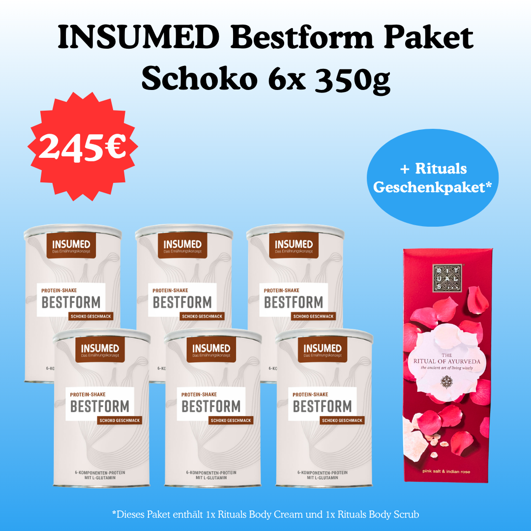 INSUMED Bestform Paket, Schoko 6x 350g + Rituals Geschenkpaket