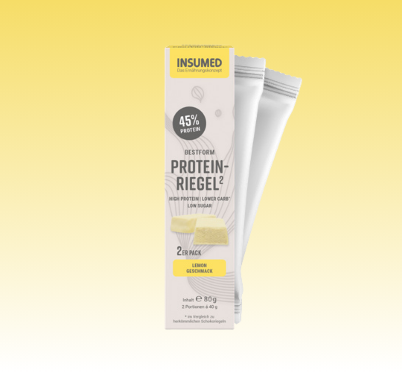 INSUMED BESTFORM Protein-Riegel Lemon, 2x40g, MHD 11.2025