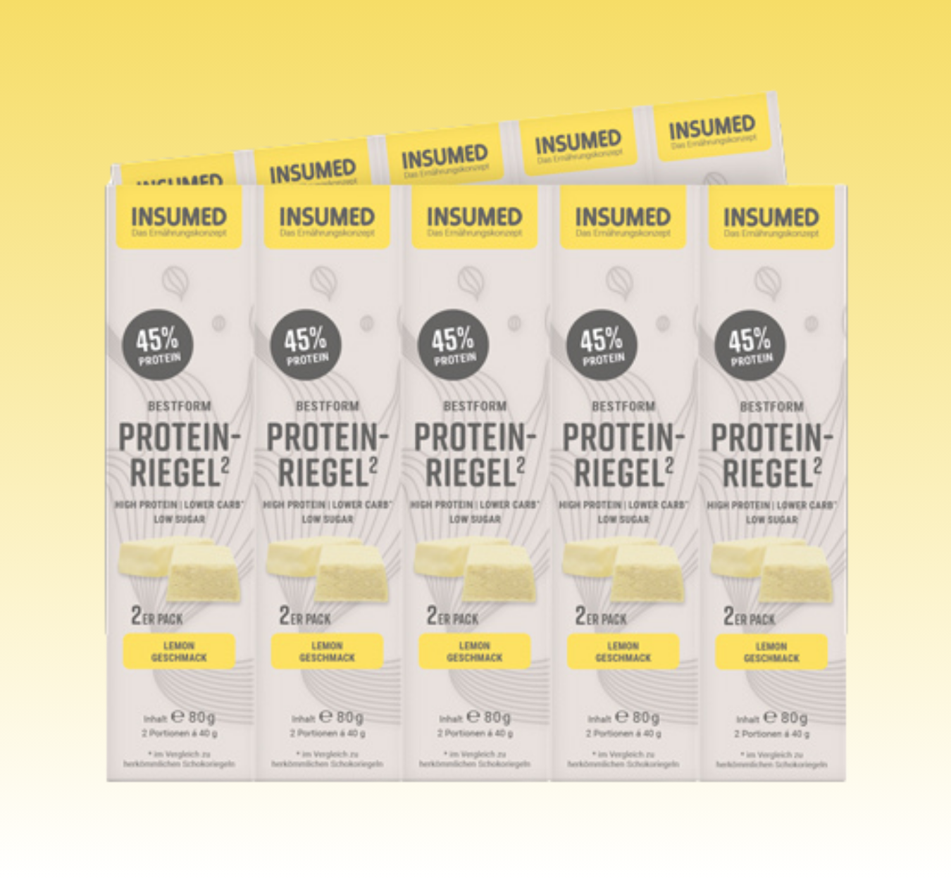 INSUMED BESTFORM Protein-Riegel, 10x2 Riegel, Lemon, 800g, MHD 11.2025