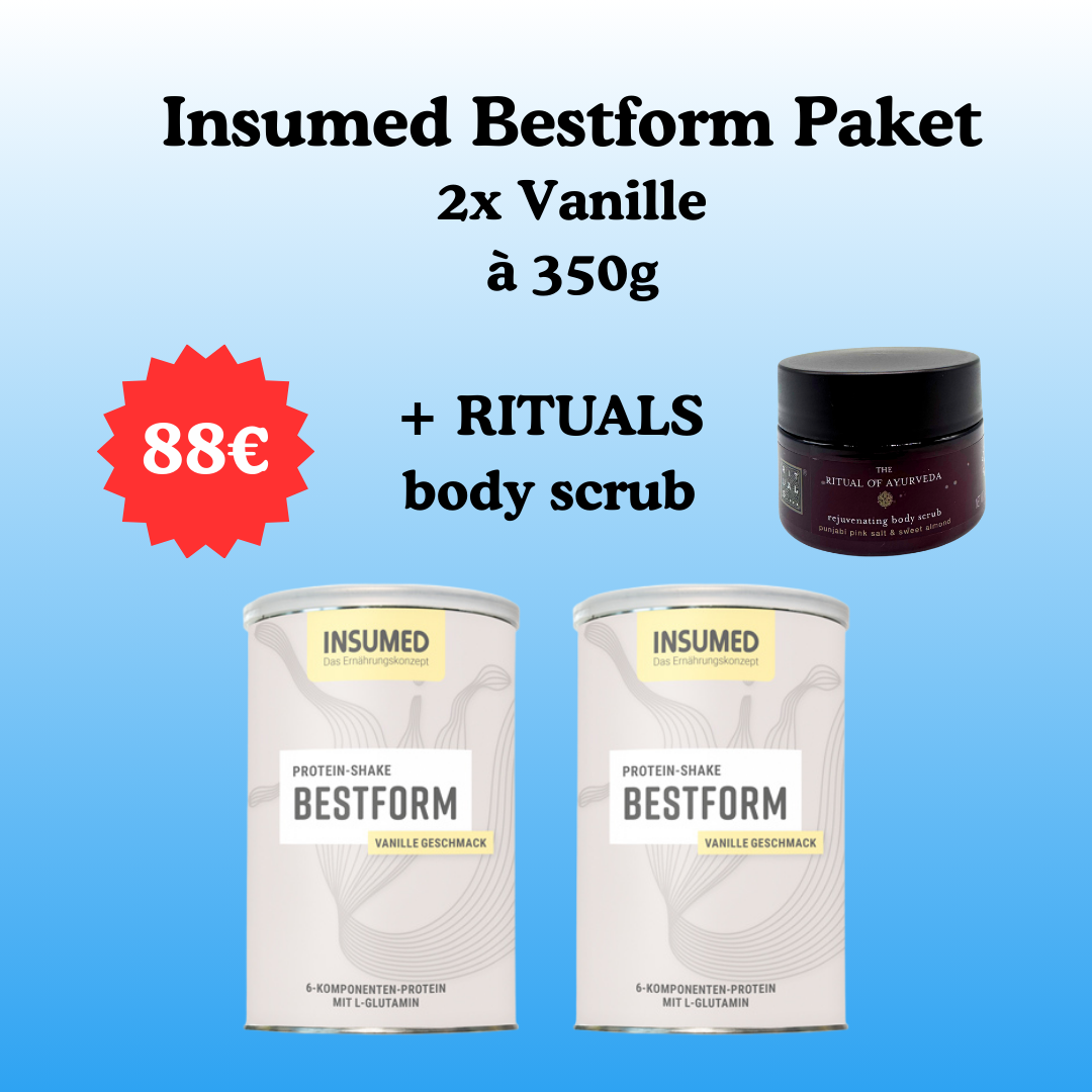 INSUMED Bestform Paket, 2x Vanille + RITUALS body scrub