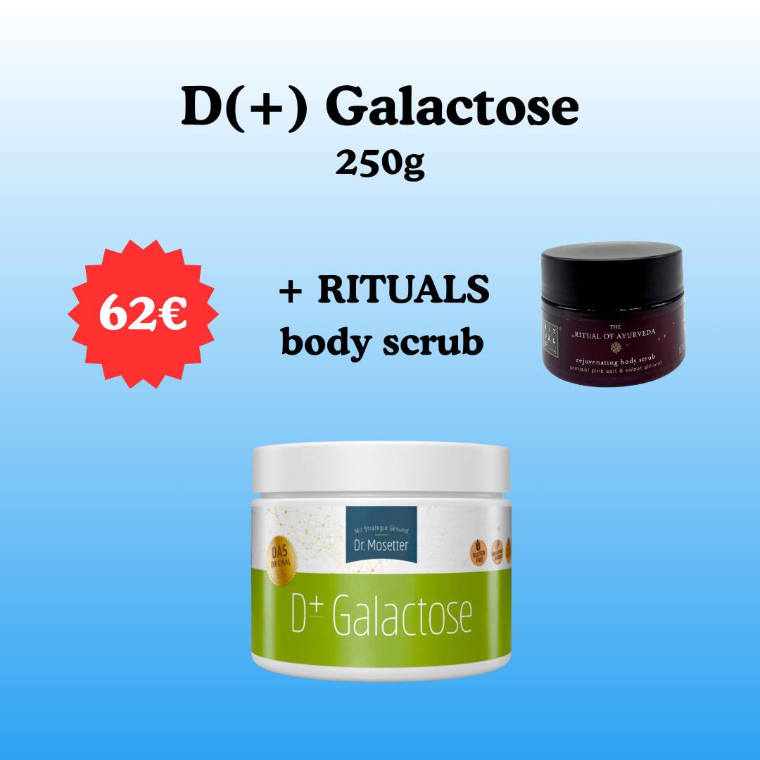 D(+) Galactose von Dr. Mosetter, 250g + RITUALS body scrub