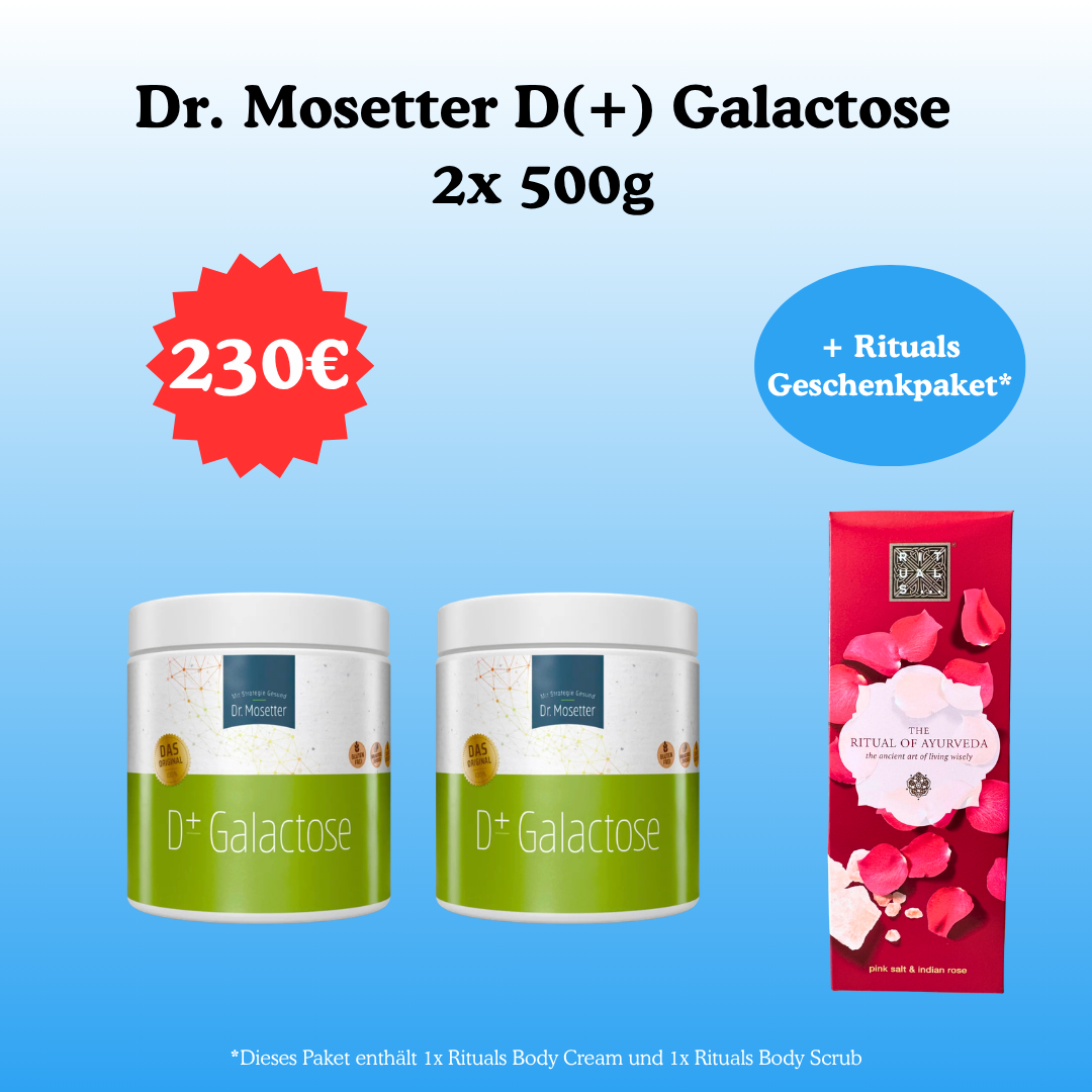 Dr. Mosetter D(+) Galactose, 2x 500g + Rituals Geschenkpaket